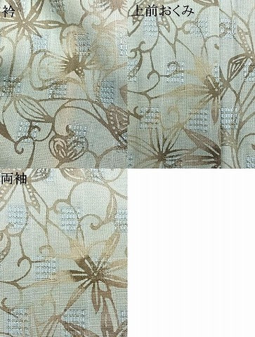 平和屋着物▽創業70余年 あやせ染芸 東京手差し紅型 工芸作家 鈴木洋行 花織紬 単衣 藍染 反端付き 正絹 逸品 AAAV2771fy