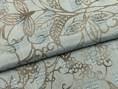 平和屋着物▽創業70余年 あやせ染芸 東京手差し紅型 工芸作家 鈴木洋行 花織紬 単衣 藍染 反端付き 正絹 逸品 AAAV2771fy