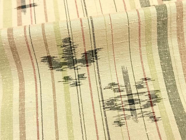 平和屋着物▽上質な紬 単衣 花絣 正絹 逸品 AAAV2774fy