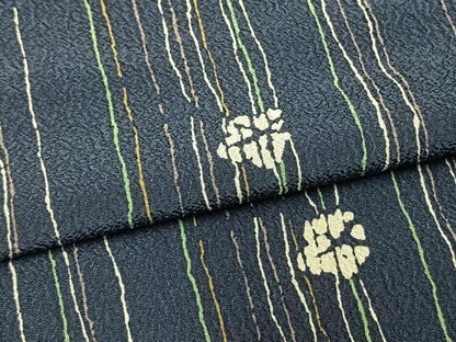 平和屋着物▽小紋 単衣 舞花文 洗える着物 AAAV2776fy