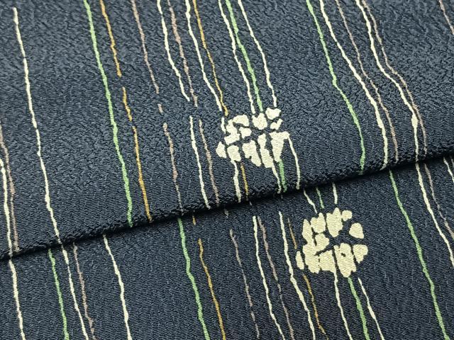 平和屋着物▽小紋 単衣 舞花文 洗える着物 AAAV2776fy
