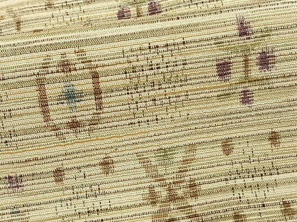 平和屋着物▽上質な紬　単衣　幾何学文様　正絹　逸品　AAAV2777fy