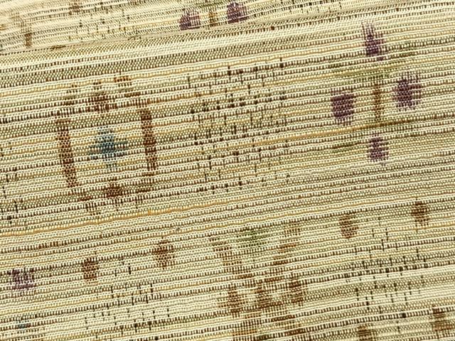 平和屋着物▽上質な紬　単衣　幾何学文様　正絹　逸品　AAAV2777fy