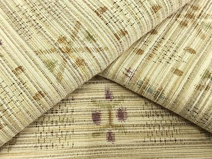平和屋着物▽上質な紬　単衣　幾何学文様　正絹　逸品　AAAV2777fy