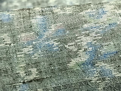 平和屋着物▽上質な紬 単衣 ちぢみ織 草花文 正絹 逸品 未使用 AAAV2779fy