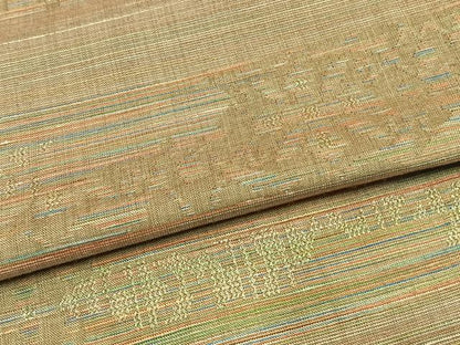平和屋着物▽上質な紬 単衣 横段文 正絹 逸品 AAAV2781fy