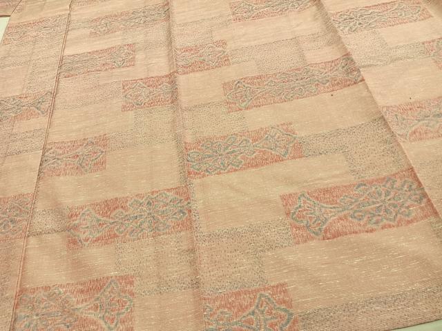 平和屋着物▽上質な紬 単衣 横段文 正絹 逸品 未使用 AAAV2782fy