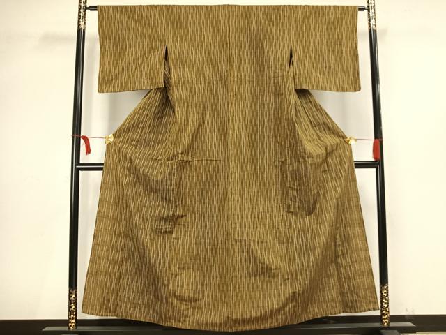 平和屋着物▽上質な紬　単衣　立涌文　正絹　逸品　AAAV2793fy