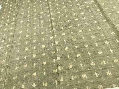 平和屋着物▽上質な紬 単衣 矢羽文 正絹 逸品 AAAV2794fy