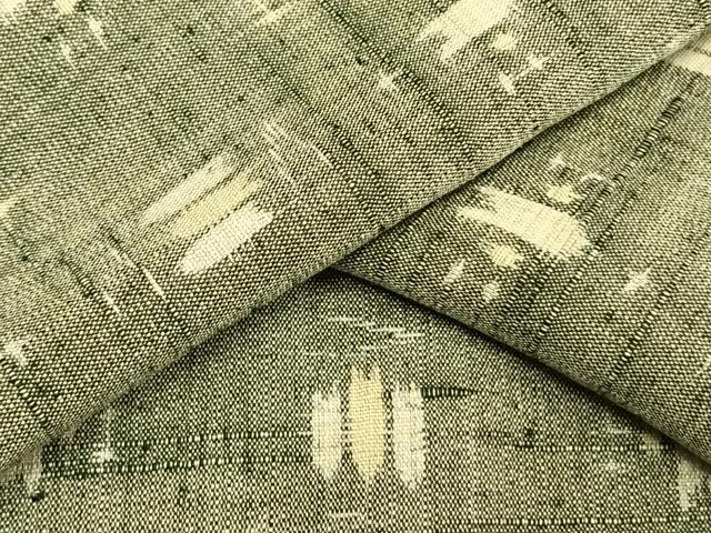平和屋着物▽上質な紬 単衣 矢羽文 正絹 逸品 AAAV2794fy