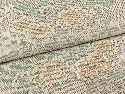 平和屋着物▽上質な小紋 単衣 草花文 正絹 逸品 AAAV2796fy