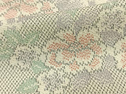 平和屋着物▽上質な小紋 単衣 草花文 正絹 逸品 AAAV2796fy