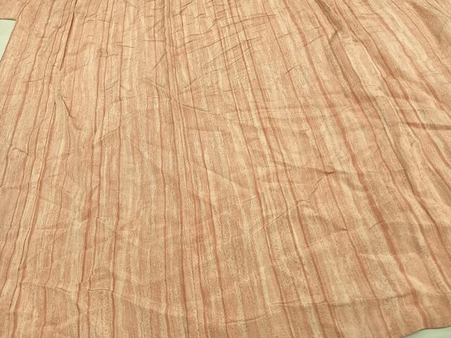 平和屋着物▽上質な小紋 単衣 縞 鬼しぼ縮緬 正絹 逸品 AAAV2797fy