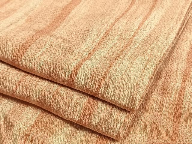 平和屋着物▽上質な小紋 単衣 縞 鬼しぼ縮緬 正絹 逸品 AAAV2797fy