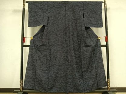 平和屋着物▽結城紬 単衣 風景樹林文 正絹 逸品 AAAV2798fy