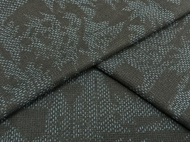 平和屋着物▽結城紬 単衣 風景樹林文 正絹 逸品 AAAV2798fy
