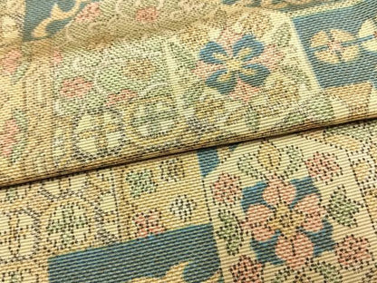 平和屋着物▽上質な紬 単衣 亀甲花文 正絹 逸品 未使用 AAAV2800fy