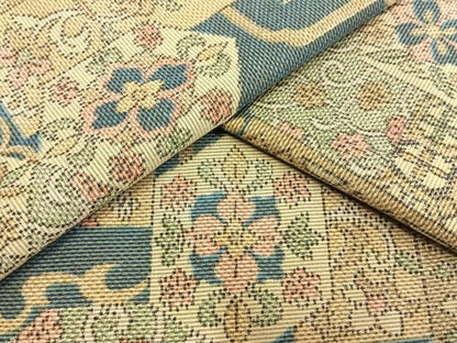 平和屋着物▽上質な紬 単衣 亀甲花文 正絹 逸品 未使用 AAAV2800fy