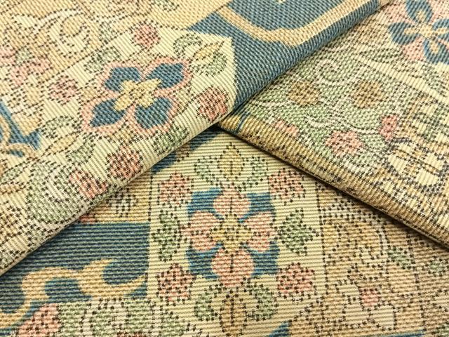 平和屋着物▽上質な紬 単衣 亀甲花文 正絹 逸品 未使用 AAAV2800fy
