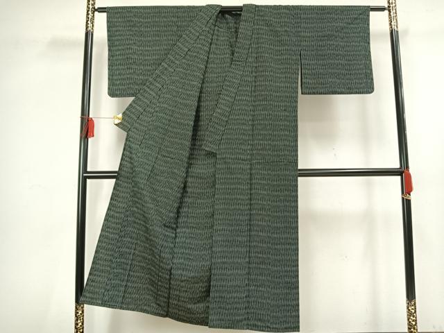 平和屋着物▽上質な紬　単衣　立涌文　正絹　逸品　AAAV2801fy