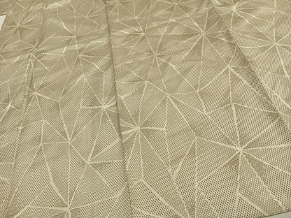 平和屋着物▽上質な紬 単衣 幾何学文 正絹 逸品 AAAV2803fy