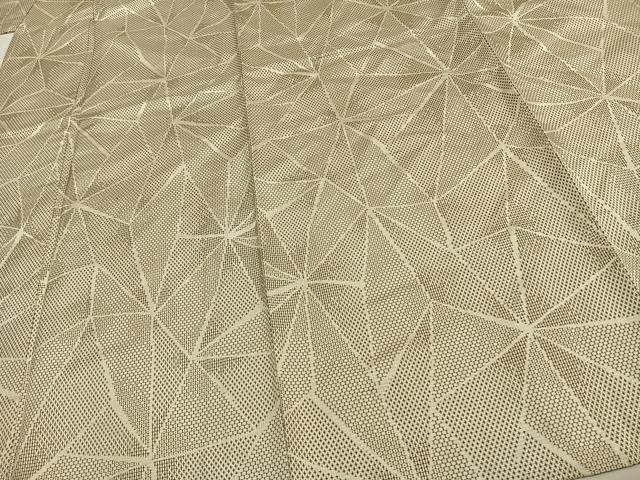 平和屋着物▽上質な紬 単衣 幾何学文 正絹 逸品 AAAV2803fy