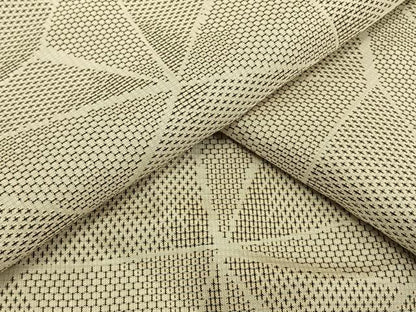 平和屋着物▽上質な紬 単衣 幾何学文 正絹 逸品 AAAV2803fy