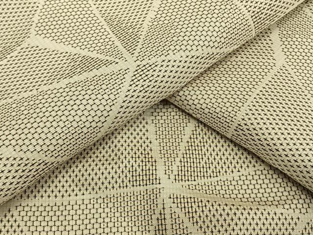 平和屋着物▽上質な紬 単衣 幾何学文 正絹 逸品 AAAV2803fy