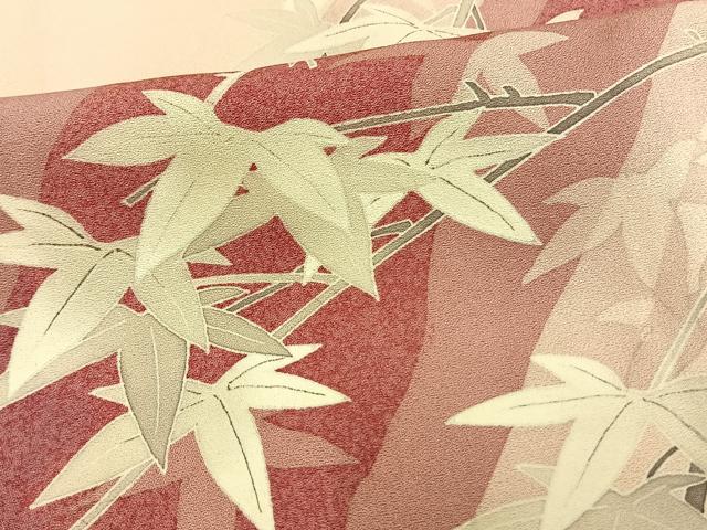 平和屋着物▽訪問着 単衣 友禅 作家物 手描き 枝葉文 正絹 逸品 AAAV2813fy