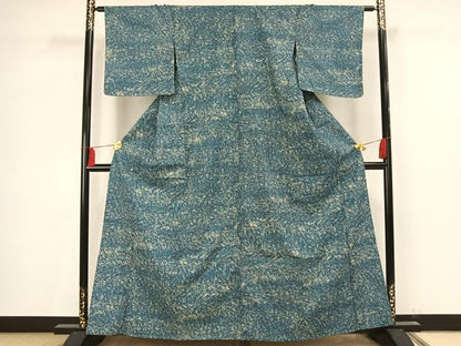 平和屋着物▽上質な紬 単衣 霞文 正絹 逸品 AAAV2819fy