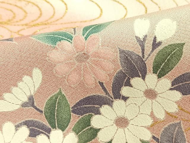 平和屋着物▽訪問着 単衣 草花文 暈し染め 金彩 正絹 逸品 未使用 AAAV2820fy