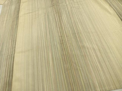 平和屋着物▽本塩沢 やまだ織 200色 単衣 縞 さが美扱い 正絹 逸品 AAAV2824fy