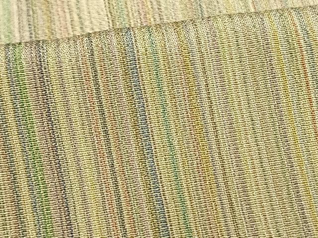 平和屋着物▽本塩沢 やまだ織 200色 単衣 縞 さが美扱い 正絹 逸品 AAAV2824fy