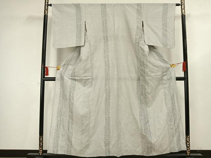 平和屋着物▽結城紬 奥順 はたおり娘 単衣 100亀甲 割付文 正絹 逸品 AAAV2826fy