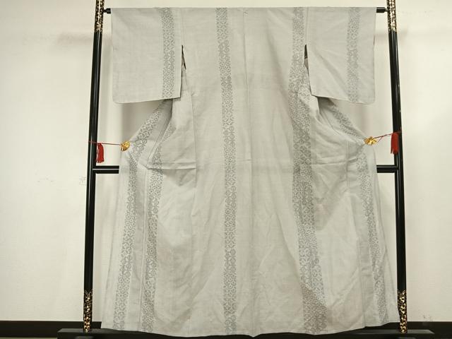 平和屋着物▽結城紬 奥順 はたおり娘 単衣 100亀甲 割付文 正絹 逸品 AAAV2826fy