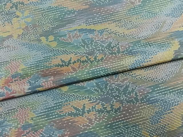 平和屋着物▽本場大島紬　単衣　草花文　証紙付き　正絹　逸品　AAAV2827fy