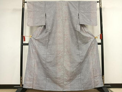 平和屋着物▽上質な紬 単衣 花尽くし 正絹 逸品 AAAV2830fy