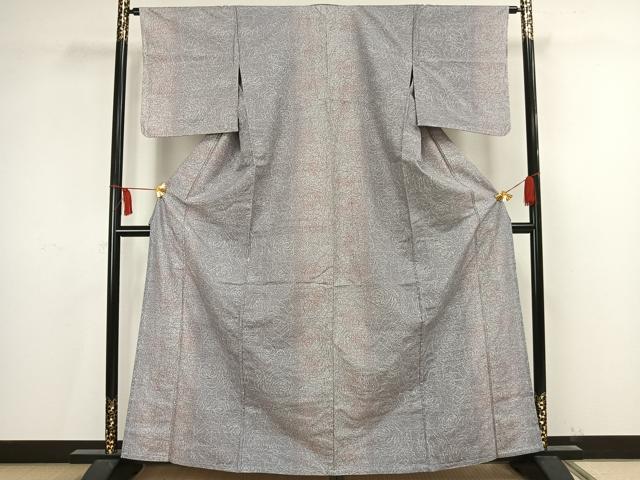 平和屋着物▽上質な紬 単衣 花尽くし 正絹 逸品 AAAV2830fy
