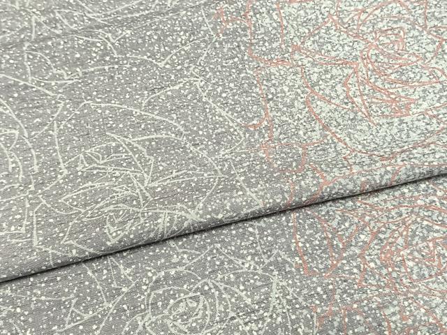 平和屋着物▽上質な紬 単衣 花尽くし 正絹 逸品 AAAV2830fy