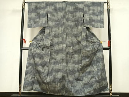 平和屋着物▽上質な紬 単衣 縞 正絹 逸品 未使用 AAAV2838fy