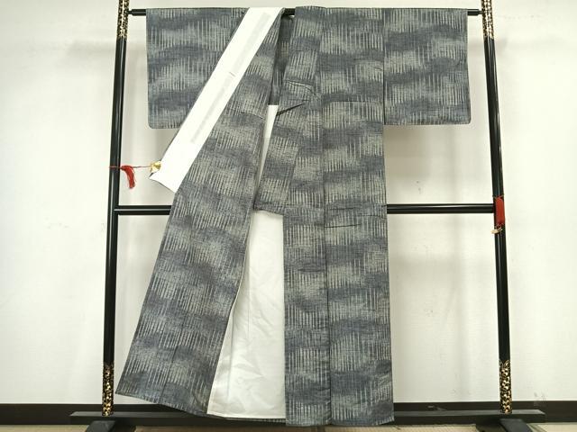 平和屋着物▽上質な紬 単衣 縞 正絹 逸品 未使用 AAAV2838fy
