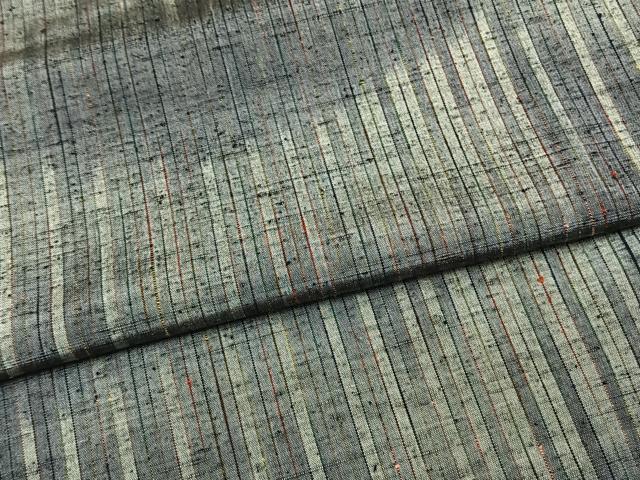 平和屋着物▽上質な紬 単衣 縞 正絹 逸品 未使用 AAAV2838fy