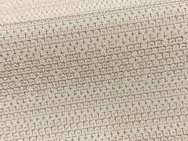 平和屋着物▽本塩沢　単衣　110亀甲　横段文　正絹　逸品　AAAV2842fy