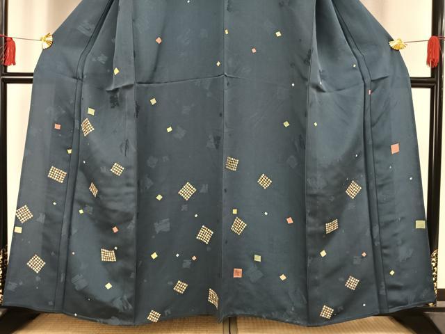 平和屋着物▽訪問着 単衣 色紙散らし文 正絹 逸品 AAAV2843fy