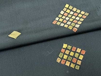 平和屋着物▽訪問着 単衣 色紙散らし文 正絹 逸品 AAAV2843fy