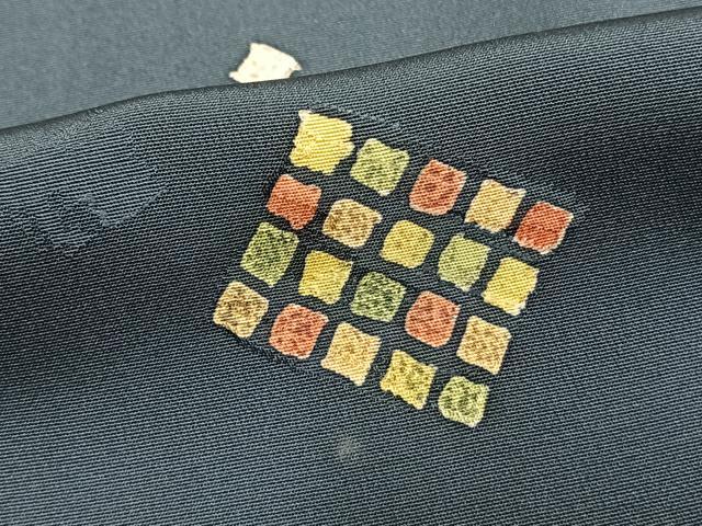平和屋着物▽訪問着 単衣 色紙散らし文 正絹 逸品 AAAV2843fy