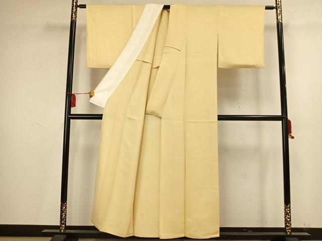 平和屋着物▽上質な色無地 単衣 熨斗花地紋 砥粉色 正絹 逸品 AAAV2846fy