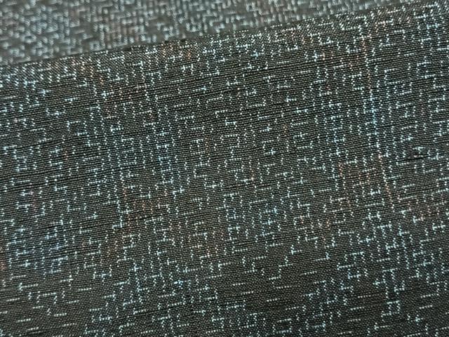 平和屋着物▽上質な紬　単衣　幾何学文様　正絹　逸品　AAAV2852fy