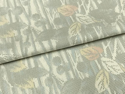 平和屋着物▽上質な紬 単衣 枝葉文 正絹 逸品 AAAV2853fy