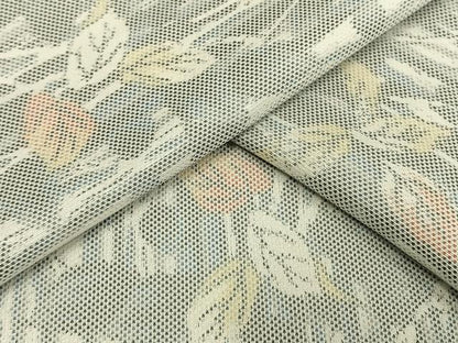 平和屋着物▽上質な紬 単衣 枝葉文 正絹 逸品 AAAV2853fy